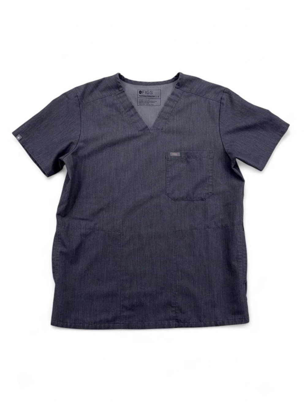 Men’s Figs Chisec Three-Pocket Short-Sleeve V-Neck Scrub Top in Charcoal Size S